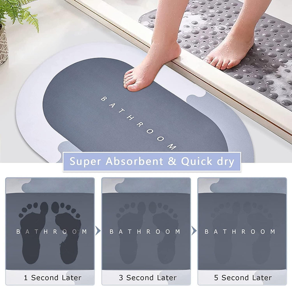 Quick Dry Super Absorbent Bathroom Mat – Anti-Slip Bath Rug