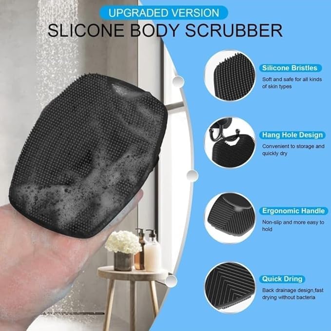 Silicone Body Scrubber Brush – Soft Exfoliating Bath Scrubber